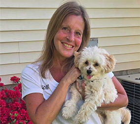 Lisa with her sweet dog Stella!